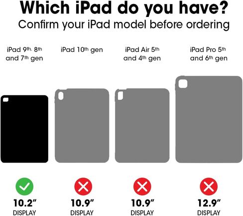 حافظة OtterBox SYMMETRY FOLIO SERIES لجهاز iPad 7th و8th و9th Gen (شاشة 10.2 بوصة - إصدار 2019 و2020 و2021) - عبوة البيع بالتجزئة - المساء الساحلي (شفاف/أسود/أزرق بليزر) in Saudi Arabia