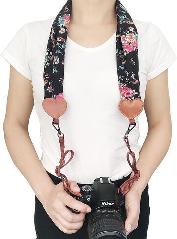 Alled Camera Neck Shoulder Belt Strap, Chevron Scarf Vintage Print Soft Coloful Camera Straps for Women/Men for DSLR/SLR/Nikon/Canon/Sony/Olympus/Samsung/Pentax ETC in Saudi Arabia