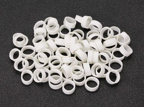 ONLYKXY 100 Pieces Silicone Cable Ties, Data Lines Silicone Cord Ties, Reusable Rubber Rings, Power Cable Tie Straps, Elasticity Coil Ring, Rubber bands (White) in Kuwait