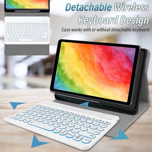 REAL-EAGLE Galaxy Tab S8 2022/ S7 2020 11 Inch Backlit Keyboard Case, 7 Color Backlight Detachable Wireless Keyboard with Filo Case Fit Samsung Galaxy Tab S8/ S7 SM-X700/X706/T870/T875/T876,Black in Kuwait
