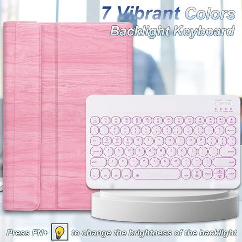 REAL-EAGLE Galaxy Tab S8 2022/ S7 2020 11 Inch Backlit Keyboard Case, 7 Color Backlight Detachable Wireless Keyboard with Filo Case Fit Samsung Galaxy Tab S8/ S7 SM-X700/X706/T870/T875/T876,Black in Kuwait