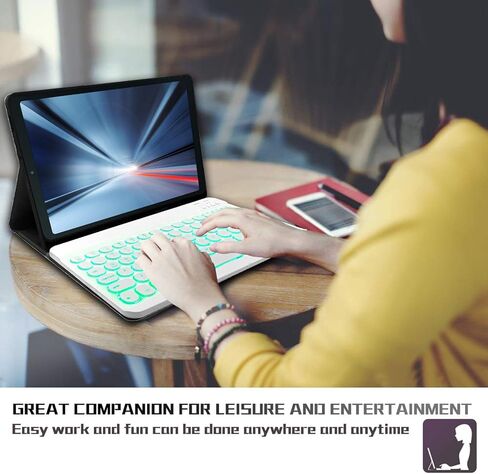 REAL-EAGLE Galaxy Tab S8 2022/ S7 2020 11 Inch Backlit Keyboard Case, 7 Color Backlight Detachable Wireless Keyboard with Filo Case Fit Samsung Galaxy Tab S8/ S7 SM-X700/X706/T870/T875/T876,Black in Kuwait