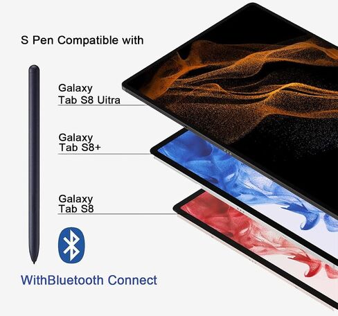 Galaxy Tab S8 Stylus Pen (With Bluetooth) Replacement for Samsung Galaxy Tab S8+, Ultra Touch S Pen + Tips/Nibs (Black) in Kuwait