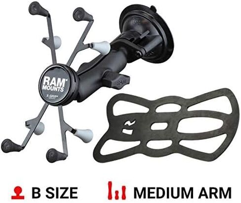 رام ماونتس RAM-B-166-UN8U X-Grip مع قاعدة تثبيت بالشفط بقفل ملتوي للتابلت مقاس 7 انش - 8 انش مع ذراع متوسط للزجاج الامامي للسيارة in Saudi Arabia
