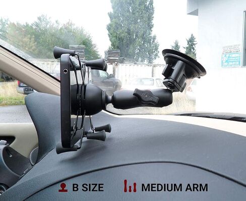 رام ماونتس RAM-B-166-UN8U X-Grip مع قاعدة تثبيت بالشفط بقفل ملتوي للتابلت مقاس 7 انش - 8 انش مع ذراع متوسط للزجاج الامامي للسيارة in Saudi Arabia