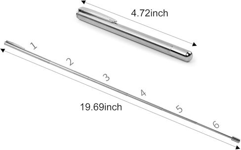 مؤشر عرض الجيب 2 في 1 قلم حبر جاف لقياس البصريات من الستانلس ستيل، مؤشر تلسكوبي قابل للتمدد وقابل للسحب لتقديم المعلم والبروفيسور والمحاضرات in Kuwait