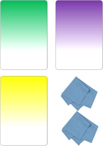 SIOTI Square Color Filter,Color Square Filter Kit 4X6'' (100X150mm) with Gradient Red & Gradient Blue & Gradient Orange for Cokin Z Lee Hitech Sioti Holder (G.Color A) in Saudi Arabia