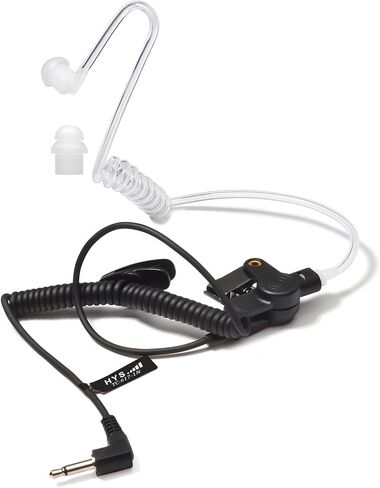 HYS 1 Wire 3.5mm Receiver/Listen Only Earpiece with Acoustic Tube for Law Enforcement, Surveillance Kit Headset with Double Wing Silicon Ear tip for Motorola Vertex Hytera 3.5mm Shoulder Speaker Mic in Saudi Arabia