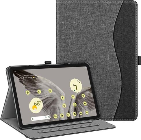 حافظة Fintie لجهاز Google Pixel Tablet 11 بوصة إصدار 2023، غطاء حامل واقٍ متعدد الزوايا مع جيب وحامل أقلام متوافق مع قاعدة شحن مكبر الصوت، رمادي in Saudi Arabia