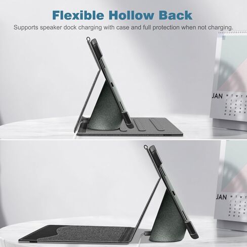 حافظة Fintie لجهاز Google Pixel Tablet 11 بوصة إصدار 2023، غطاء حامل واقٍ متعدد الزوايا مع جيب وحامل أقلام متوافق مع قاعدة شحن مكبر الصوت، رمادي in Saudi Arabia