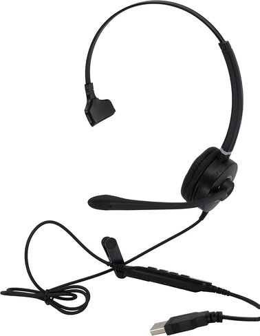Spracht HS-WD-USB-2 سماعة رأس USB مزدوجة الأذن للهواتف الذكية للكمبيوتر الشخصي/Mac، أسود in Saudi Arabia