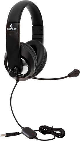 egghead School Testing Headset w/Boom Microphone & USB Plug (TELPAS Headphone) - Pack of 10 in Saudi Arabia