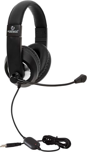 egghead School Testing Headset w/Boom Microphone & USB Plug (TELPAS Headphone) - Pack of 10 in Saudi Arabia