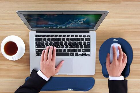 ترقية iFine من الألياف فائقة النعومة الناعمة الناعمة المصنوعة من إسفنج الذاكرة المريح ووسادة معصم لوحة المفاتيح لألعاب سطح المكتب Mac أو الكتابة الخالية من الإجهاد في المكتب (مجموعتان باللون الأسود) in Kuwait