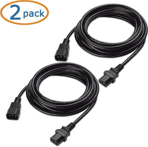 كابل ماترز 2 حزمة من الكمبيوتر إلى سلك تمديد الطاقة PDU، كابل تمديد الطاقة 3 أقدام (IEC C14 إلى IEC C13 PDU سلك الطاقة) in Saudi Arabia