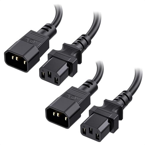 كابل ماترز 2 حزمة من الكمبيوتر إلى سلك تمديد الطاقة PDU، كابل تمديد الطاقة 3 أقدام (IEC C14 إلى IEC C13 PDU سلك الطاقة) in Saudi Arabia