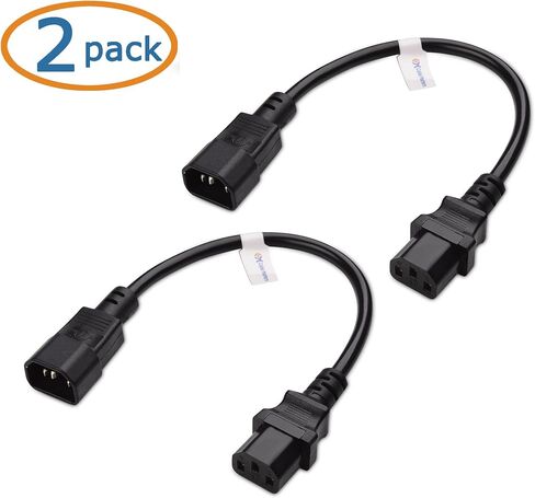 Cable Matters 2-Pack 18 AWG 10A Computer to PDU Power Extension Cord, 3ft in Kuwait