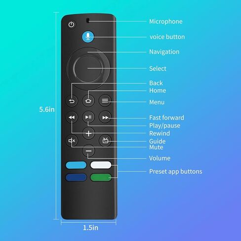 جهاز التحكم عن بعد الصوتي البديل من الجيل الثالث L5B83G الجديد لعصا أجهزة التلفاز الذكية Fire (الجيل الثاني، الجيل الثالث، Lite، 4K)، لمكعب Fire Smart TV (الجيل الأول والجيل الثاني)، ولتلفزيون AMZ الذكي (الجيل الثالث، تصميم القلادة) in Kuwait