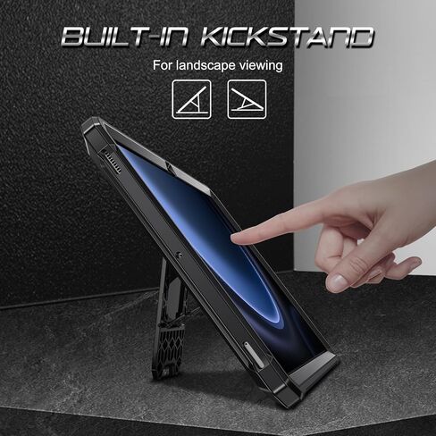 Fintie Shockproof Case for Samsung Galaxy Tab S9 FE 5G 10.9 Inch/Galaxy Tab S9 11 Inch 2023, Tuatara Rugged Unibody Hybrid Full Protective Bumper Kickstand Cover Built-in Screen Protector, Black in Saudi Arabia