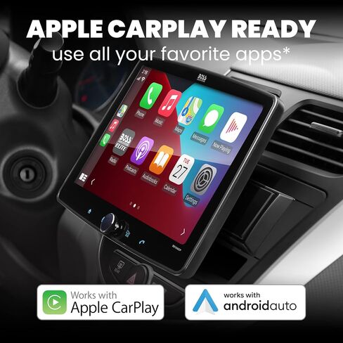 BOSS Audio Systems Elite BE10ACP Car Stereo - Detachable 10.1" Touch Screen Car Stereo Apple CarPlay & Android Auto Head Unit, Single DIN with Double DIN Brackets, Bluetooth, No CD/DVD Player in Saudi Arabia