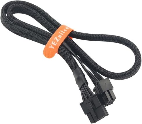 YEZriler PCIe 8 Pin Male إلى Dual PCIe 8 Pin (6+2) كابل محول طاقة ذكر بأكمام لإمداد الطاقة المعياري الموسمي PSU 25 بوصة + 9 بوصة (63 سم + 23 سم) in Kuwait