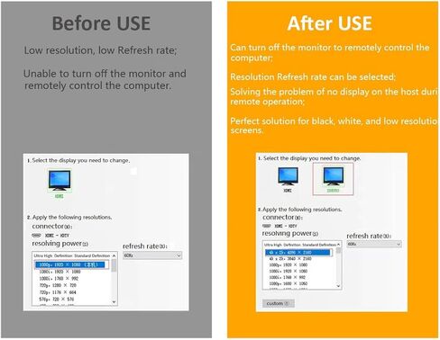MOBKAJUI HDMI 4K Dummy Plug, Virtual Monitor Display Emulator, Headless Display Adapter Support 4kx2k 2160P 1080p for Computer Desktop, Compatible with Windows, Mac OS, Linux in Kuwait