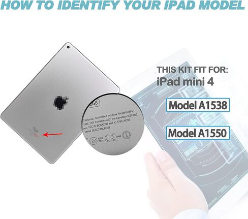 فيكس كراكد فيكس كراكد متوافق مع iPad Mini 4 استبدال الشاشة 2 قطعة، فقط للتكنولوجيا المهنية وليس للاستخدام الشخصي، أسود in Kuwait