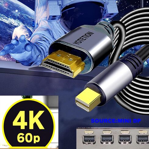 منفذ عرض صغير 4K60HZ إلى كابل HDMI بطول 50 قدم HDMI، وكابلات Mini dp Thunderbolt إلى hdmi لأجهزة MacBook Pro/Air وiMac وMicrosoft Surface Pro/Dock والمزيد in Saudi Arabia
