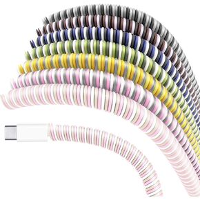 Rancco Cable Protector/Wire Repair/Pets Chew Cable Protector/Headphone Saver, 8 Pc Spiral Cable Strain Relief Cable Wrap Tube Charger Cord Sleeve, USB Date Cable Saver[3.9ft/pc] in Kuwait