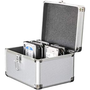 Seaocloud Hard Drive Case for 10 X 3.5 HDD 3.5" IDE SATA HDD Aluminum & EVA Protection Suitcase in Kuwait