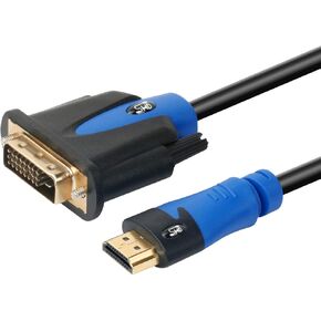 كابل DVI إلى HDMI بطول 6 أقدام، سلك كابل SHD HDMI إلى DVI DVI D إلى HDMI كابل شاشة ثنائي الاتجاه للكمبيوتر المحمول وجهاز عرض HDTV in Kuwait