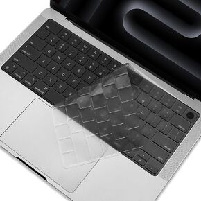 Keyboard Cover Skin for MacBook Pro 14" 16 inches (M5-M1) Pro/Max Chip 2026-2021 A3429 A3428 A3434 A3426 A3427 A3112 TPU Protector Accessories US/ANSI Layout (Space Black) in Kuwait
