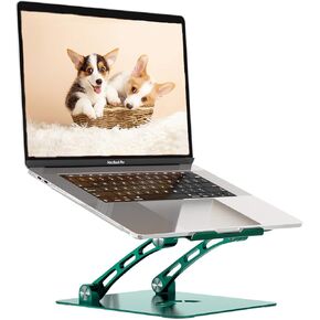 حامل كمبيوتر محمول Younux، حامل كمبيوتر محمول قابل للتعديل ومضاد للانزلاق للمكتب، حامل كمبيوتر محمول مع فتحة تهوية للحرارة، متوافق مع كمبيوتر محمول مقاس 10 بوصة - 17 بوصة (أخضر داكن) in Kuwait