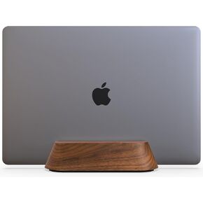 Vertical Laptop Stand for Desk, Adjustable Vertical Laptop Holder, Walnut Wood and Ebony Leather Desktop Dock for Apple MacBook Pro, Surface, Lenovo, Dell and More (0.4'' to 1.5'') in Kuwait