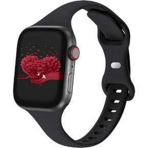 أربطة رفيعة رفيعة وضيقة متوافقة مع ساعة Apple 38 مم 40 مم 41 مم 42 مم 44 مم 45 مم 49 مم، استبدال أساور المعصم الرياضية المصنوعة من السيليكون الناعم لسلسلة iWatch 9/8/7/6/5/4/3/2/1 Ultra/Ultra SE للنساء والرجال in Kuwait