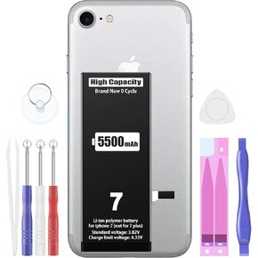 EMNT (5500mAh Battery for iPhone 7 (2023 New Version),(Model:A1660, A1778, A1779) Replacement Battery with High Capacity for iPhone 7 with Full Remove Repair Tool Kit l in Kuwait