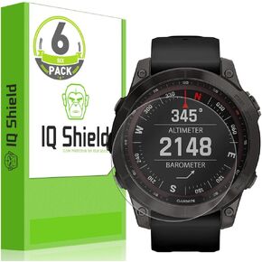 IQShield Screen Protector Compatible with Garmin Fenix 7/ Fenix 7 Solar/Fenix 7 Sapphire Solar/Fenix 7 Pro/Fenix 7 Pro Solar/Fenix 7 Pro Sapphire Solar 47mm (6-Pack) Anti-Bubble Clear TPU Film in Kuwait