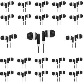 Earbuds Bulk 100 Packs Black Student Headphones for Classrooms Wired Earphones Individually Bagged for School Hospital Airplanes (Black) in Kuwait