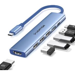 LENTION USB C Hub Multiport Adapter with 100W PD Charging, 4K HDMI, 4 USB-A Data Ports, Type C Hub for 2023-2016 MacBook Pro, New Mac Air/Surface, Chromebook, iPhone 15 Pro/Pro Max (CH17, Space Gray) in Saudi Arabia