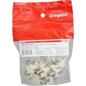 Legrand - إدراج محوري Keystone Recessed OnQ، موصل F Keystone، وصلة Keystone F-81 بسرعة 3 جيجا هرتز، نيكل، أبيض، 5 عبوات، F3481WHV5 in Kuwait