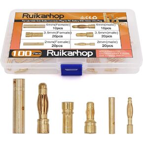 100PCS 2mm 3.5mm 4mm Female Male Gold Banana Bullet Connector Plug for RC Battery ESC Motor Wire Plug
