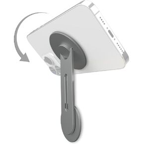 ICONIT Continuity Flip iPhone Laptop Mount - Slim Magnetic Phone Holder Swivels 180° for Laptops and Monitors - Adjustable Magnetic Arm - Compatible with iPhone 14/13/12 Plus Pro Max (Gray) in Kuwait