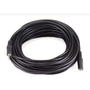 Monoprice 100649 12' 3.5mm Stereo Plug/Jack M/F Cable, Black in Kuwait