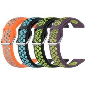 FitTurn [4pack Two-Color Breathable Hole Quick Release Bands 20mm Compatible with COROS APEX 42mm/COROS PACE 2 Soft Strap Wristband-Smart Watch Accessories