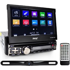 Pyle Single DIN Car Stereo Receiver System & Backup Camera [Touch-Screen Headunit Stereo Radio] CD/DVD Player, Bluetooth Wireless Streaming, Hands-Free Talking, Waterproof Rearview Cam (PLT85BTCM) in Kuwait