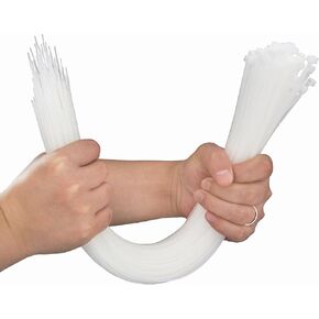 RIERPS50/100/1000 حزمة، 18 بوصة، ربطة عنق بيضاء بسحاب، مجموعة ربط كابل شديدة التحمل، حلقة تثبيت، غلاف سلكي (100، 0.12 بوصة × 4 بوصة) in Kuwait