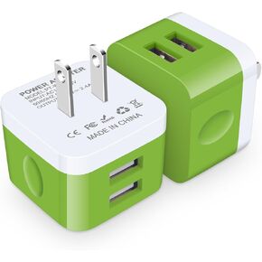 شاحن جدار USB، قابس USB، 2 حزمة شاحن USBA مسطح كتلة شحن صندوق شاحن USBA مكعب منخفض الحجم محول قابس الزاوية اليمنى لجهاز iPad Pro، iPad MiniiPad Air، iPhone 17 16 15 14 13 12 11 Max، Samsung، Pixel in Kuwait