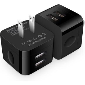 USB Wall Charger,USB Plug,2Pack Flat USBA Charger Block Charging Low Profile USBA Cube Charger Box Right Angle Plug Adapter for iPad Pro,iPad MiniiPad Air,iPhone 17 16 15 14 13 12 11 Max,Samsung,Pixel in Kuwait