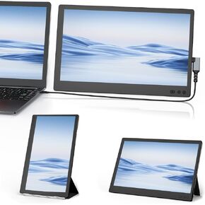 موسع شاشة الكمبيوتر المحمول FLYTOCCA، شاشة الكمبيوتر المحمول المحمولة، موسع شاشة الكمبيوتر المحمول 1080P FHD، التوصيل والتشغيل بدون سائق (P1S-11.6 بوصة مزدوج) in Kuwait