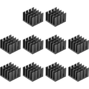 uxcell 14x14x10mm Silver Tone Thermal Self Adhesive Aluminum Heatsink Electronic Radiators 10 Pcs